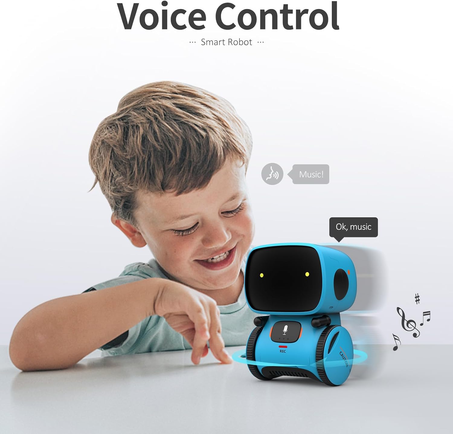 GILOBABY Kids Robot Toys, Interactive Robot Companion Smart Talking Robot with Voice Control Touch Sensor (Blue)