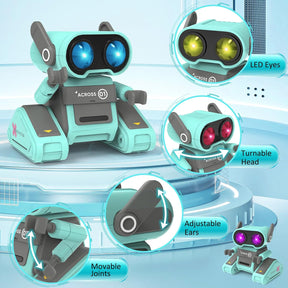 Robot Toys, Remote Control Robot Toy for Kids, Rechargeable RC Robot with Auto-Demonstration, Flexible Head & Arms