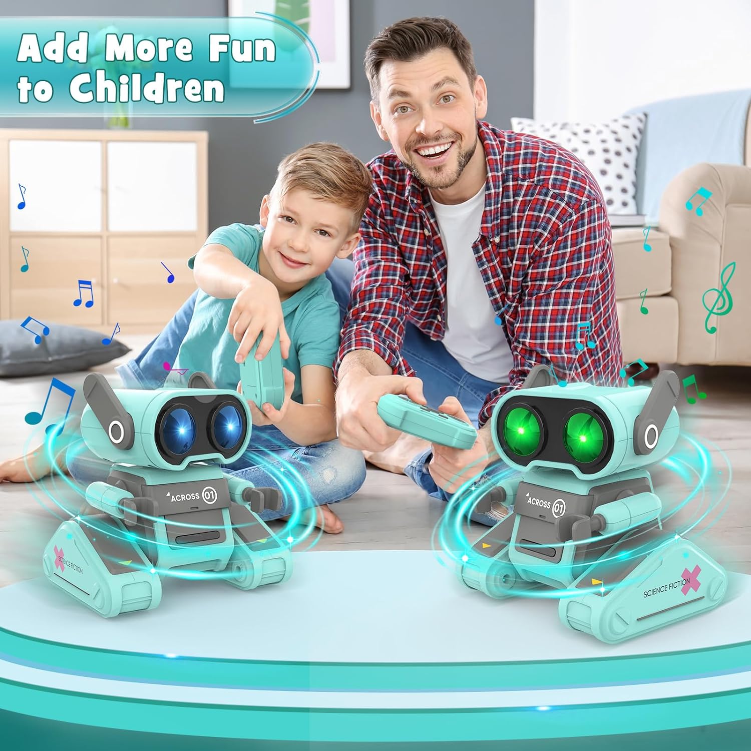 Robot Toys, Remote Control Robot Toy for Kids, Rechargeable RC Robot with Auto-Demonstration, Flexible Head & Arms