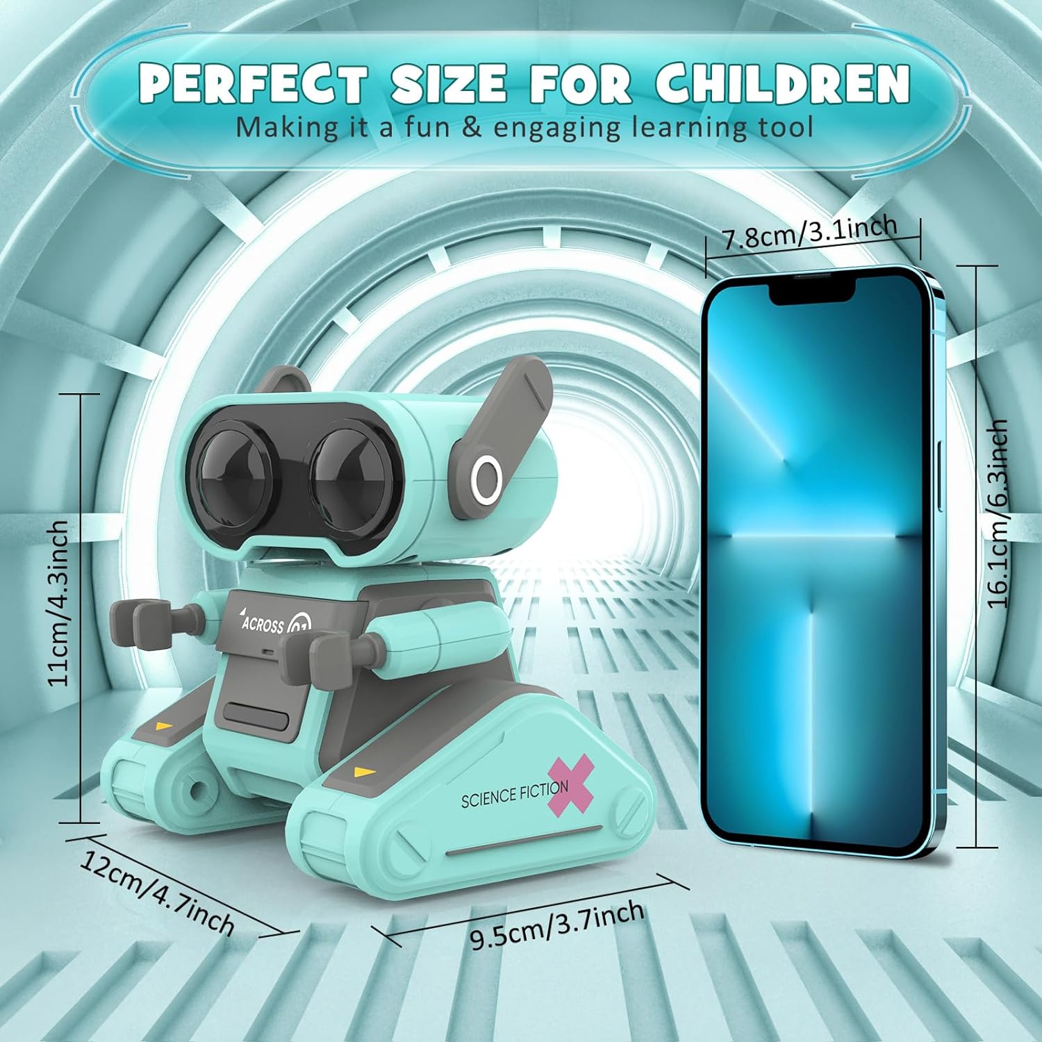 Robot Toys, Remote Control Robot Toy for Kids, Rechargeable RC Robot with Auto-Demonstration, Flexible Head & Arms