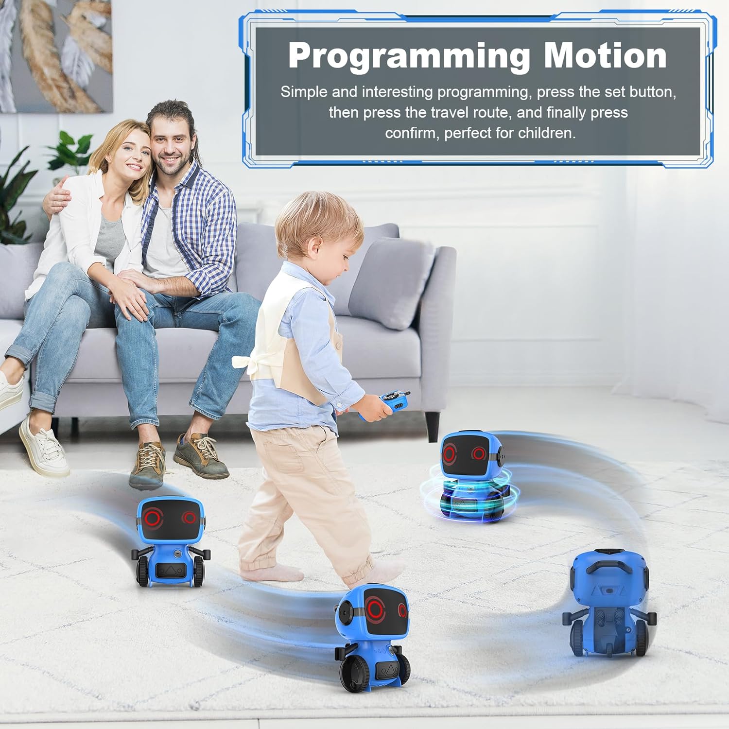 Robot Toys for Boys & Girls, Remote Control Robot for Kids, Auto-Demonstration, Talkie, and Programming Functions