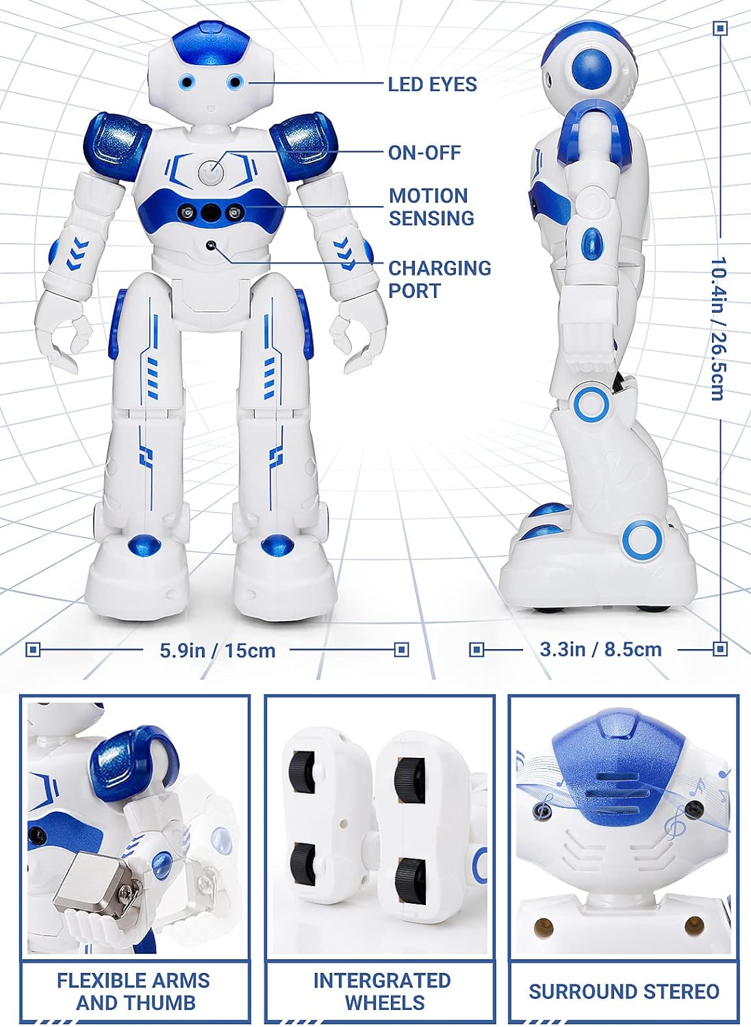 KingsDragon RC Robot Toys for Kids, Gesture & Sensing Programmable Remote Control Smart Robot