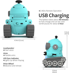 GILOBABY Robot Toys for Boys, Rechargeable Remote Control Robot Toy for Kids, Programmable RC Robots with LED Eyes