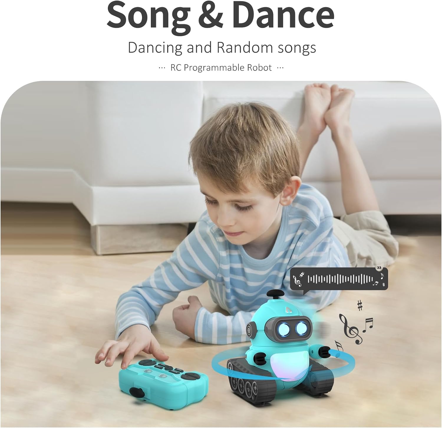 GILOBABY Robot Toys for Boys, Rechargeable Remote Control Robot Toy for Kids, Programmable RC Robots with LED Eyes