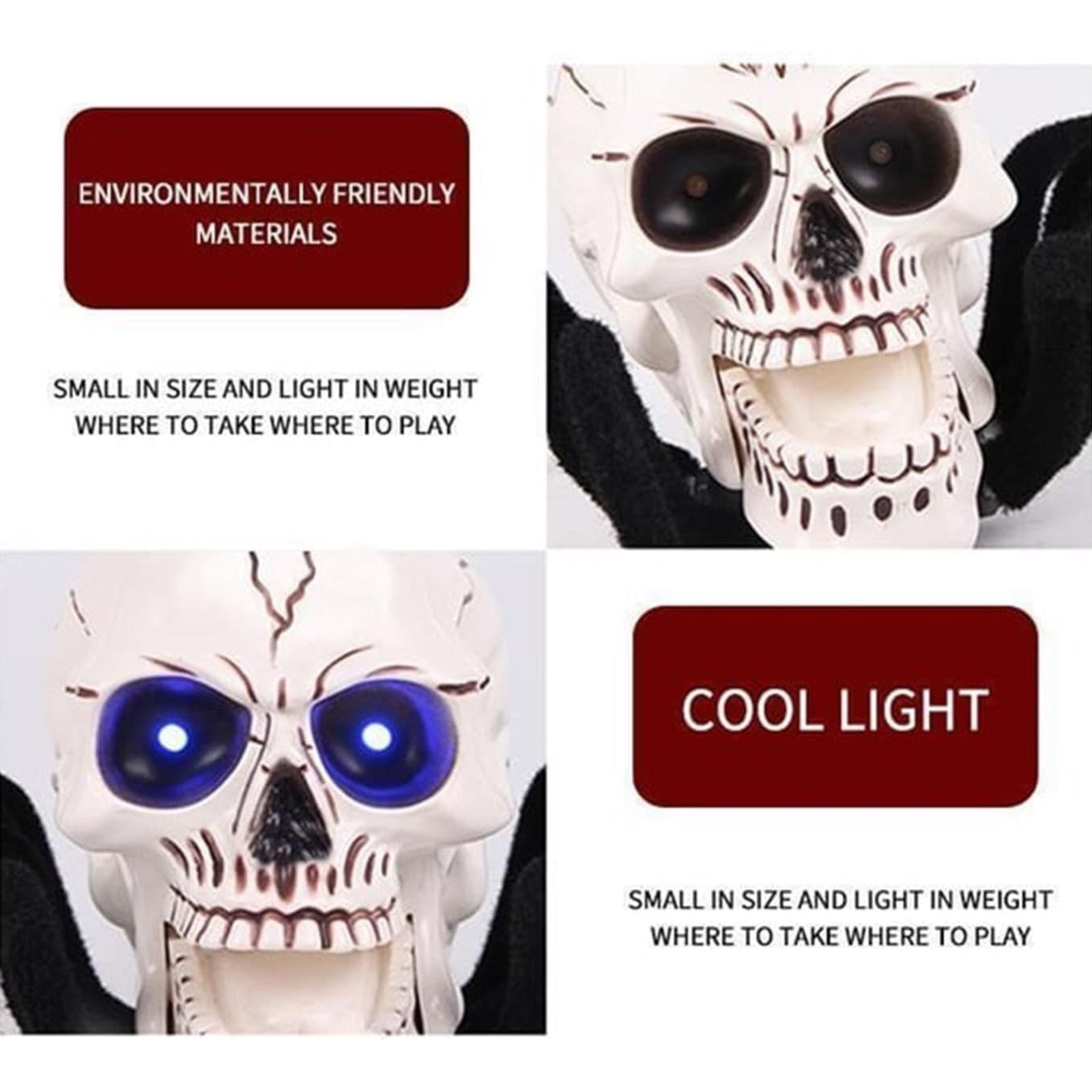 Spooky Remote Control Skull Spider with Glowing LED Eyes