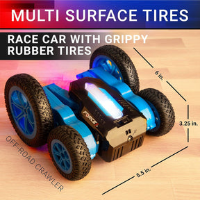 Force1 Tornado LED Remote Control Car for Kids - Double Sided Fast RC Car, 4WD Off-Road Stunt Car with 360 Flips, All Terrain Tires