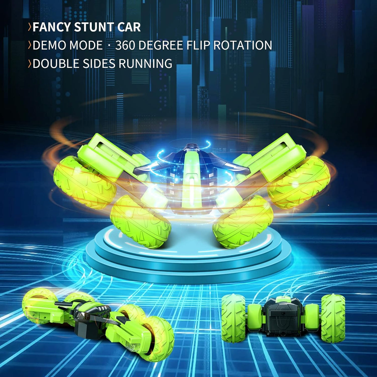 Remote Control Car for Kids 3-12 Years Old, RC Car Stunt with Light 4WD Double Side Racing Vehicle 360° Flips