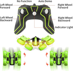 Remote Control Car for Kids 3-12 Years Old, RC Car Stunt with Light 4WD Double Side Racing Vehicle 360° Flips