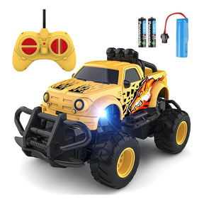 Remote Control Car for Boys 4-7, 1:43 Scale Mini RC Car for Kids 3-5, Car Toys Truck Xmas Birthday Gifts for Toddlers 3 4 5 6 7 Year Old Boys (Yellow)