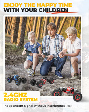 BEZGAR TD141 RC Cars - 1:14 Scale Remote Control Car, 4WD Transform 15 KMH All Terrains Crawler RC Stunt Car with Rechargeable Battery