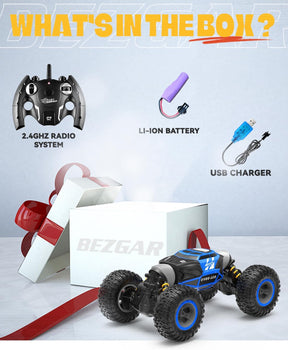 BEZGAR TD141 RC Cars - 1:14 Scale Remote Control Car, 4WD Transform 15 KMH All Terrains Crawler RC Stunt Car with Rechargeable Battery