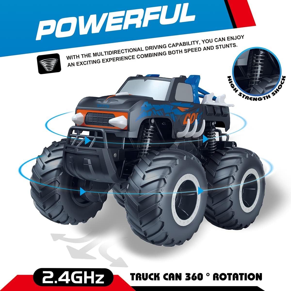 Threeking 1:16 Pick-up Toys RC Car Truck Toys Remote Control Cars Body Waterproofing Suitable for All Terrain