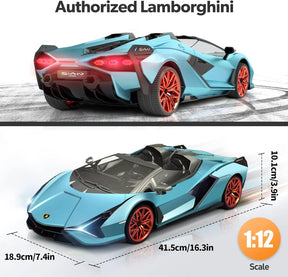 Lamborghini Sian Remote Control Car, 1:12 Scale - Blue