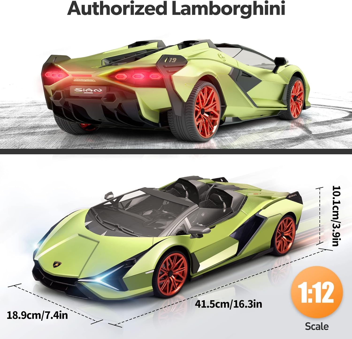 Lamborghini Sian Remote Control Car, 1:12 Scale - Green