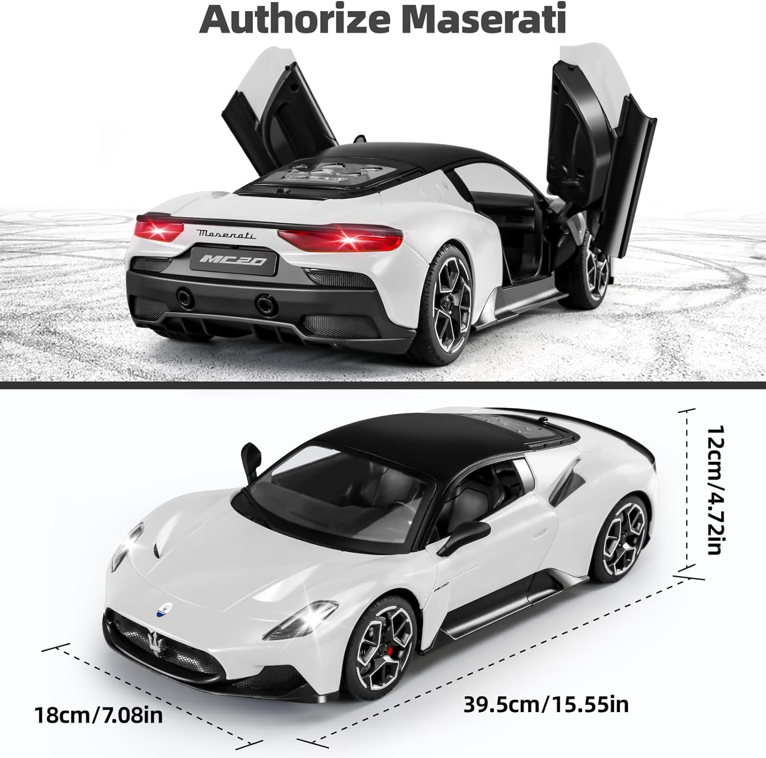 Maserati Remote Control Car, Openable Door 1:12 Scale (White)