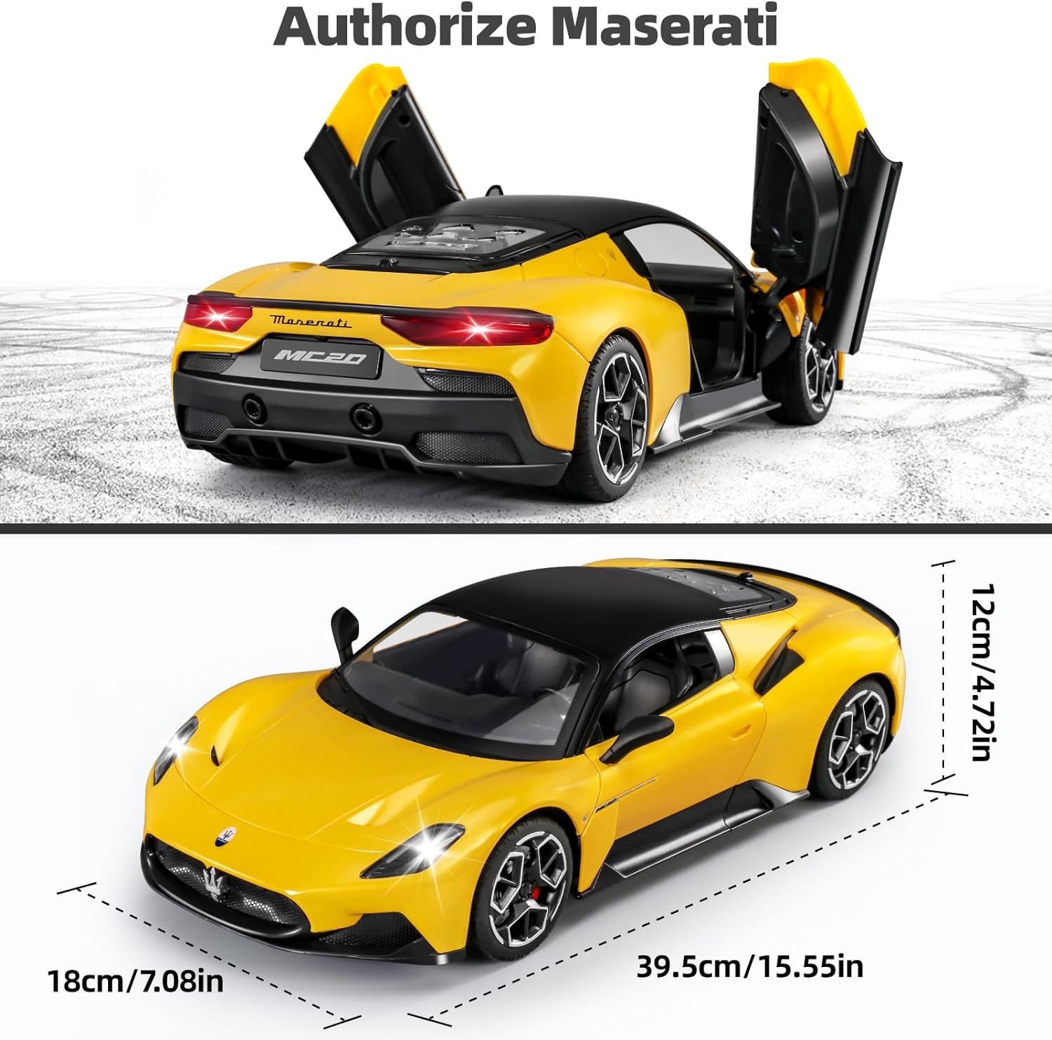 Maserati Remote Control Car, Openable Door 1:12 Scale (Yellow)