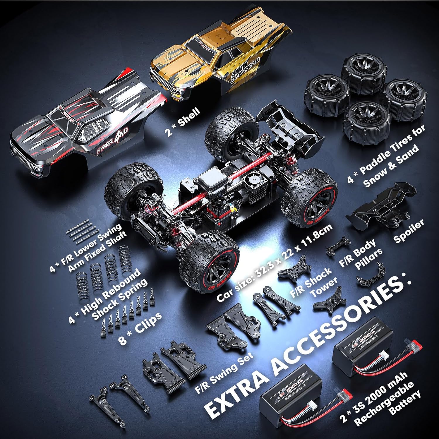 Brushless RC Cars for Adults Fast 50 mph, RC Trucks 4wd Off-road