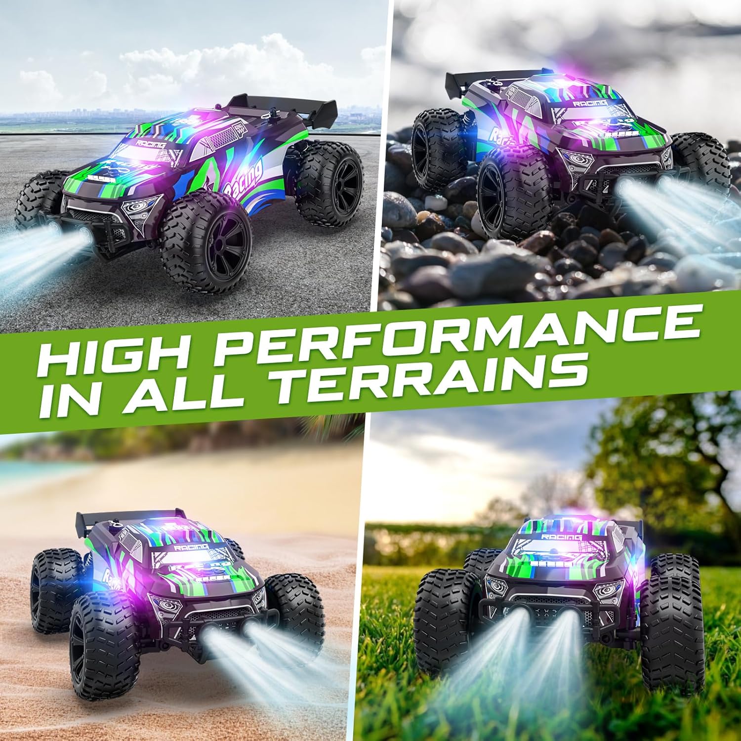 20km/h 2.4GHz High Speed RC Car Toy (Green)