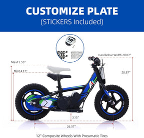 Electric Dirt Bike for Kids (Ages 3-6/5-12), 170/340W Electric Motorcycle Up to 10/12MPH, 24V Detachable Battery