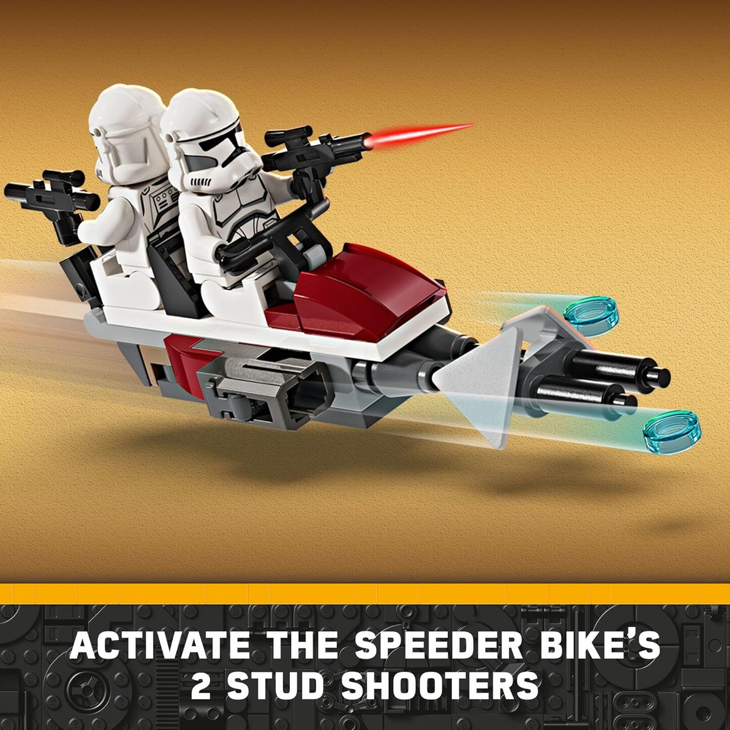 LEGO Star Wars Clone Trooper & Battle Droid Battle Pack Set for Kids, Buildable Toy Speeder Bike Vehicle, Tri-Droid and Defensive Post