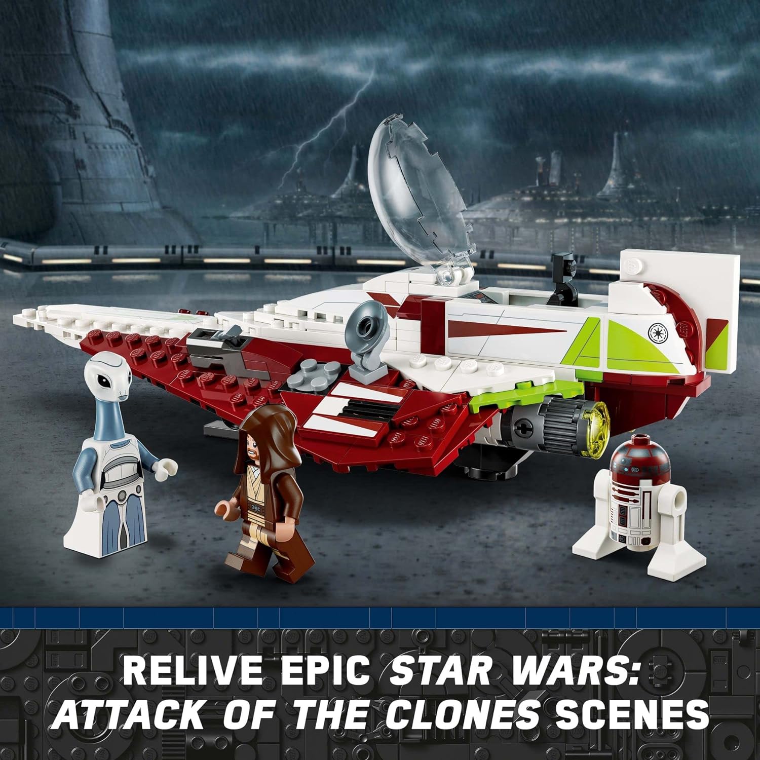 LEGO Star Wars OBI-Wan Kenobi's Jedi Starfighter 75333 Building Toy Set - Features Minifigures, Lightsaber, Clone Starship from Attack of The Clones