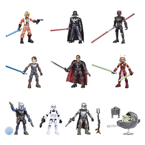 STAR WARS Mission Fleet 2.5-Inch-Scale Action Figure 10-Pack, 19 Accessories, with Darth Vader, Luke Skywalker and Grogu, Ages 4 and Up