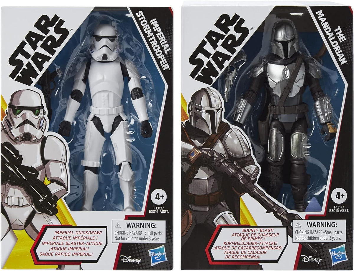 STAR WARS Galaxy of Adventures The Mandalorian 5-Inch-Scale Figure 2 Pack with Fun Blaster Accessories