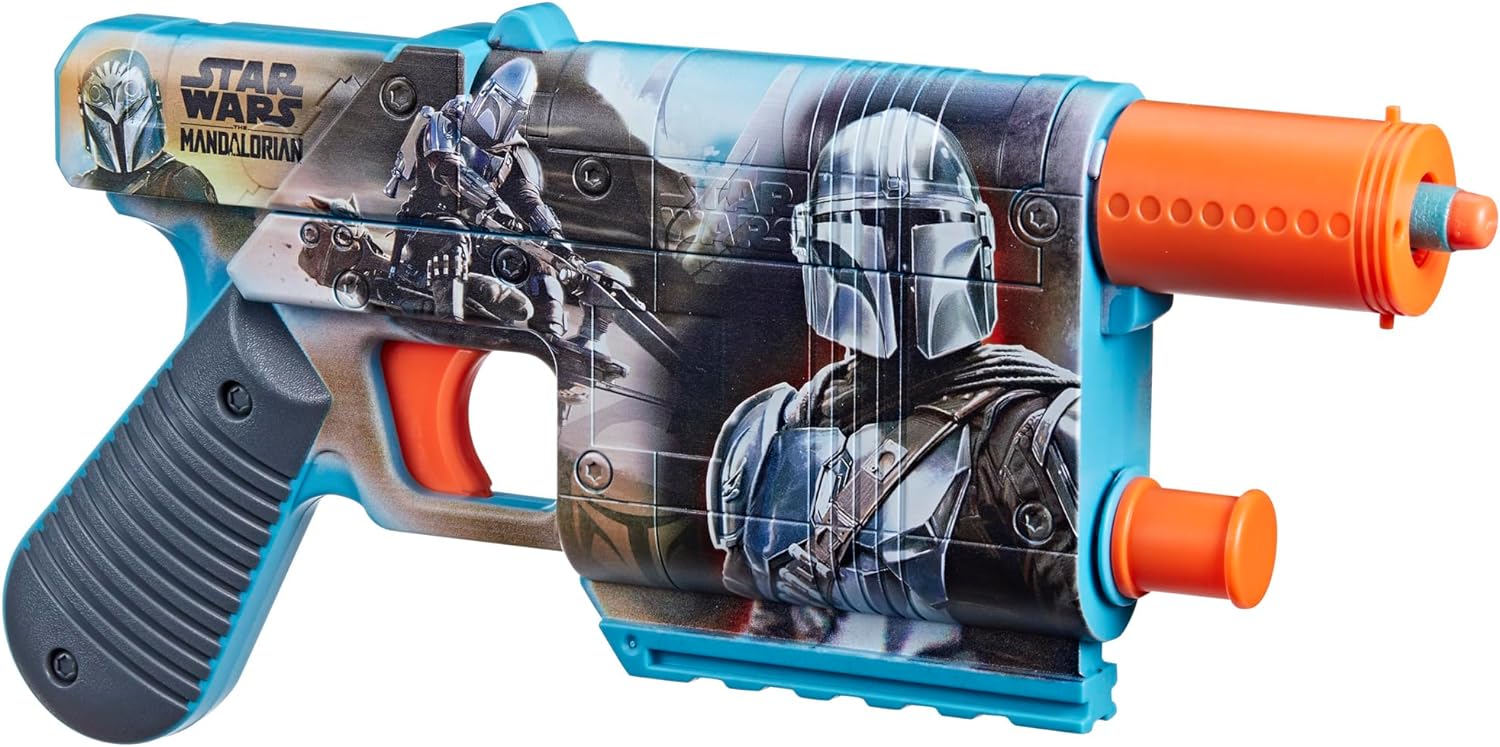 NERF Star Wars The Mandalorian Dart Blaster, 12 Elite Darts, Internal Clip, Toy Foam Blasters