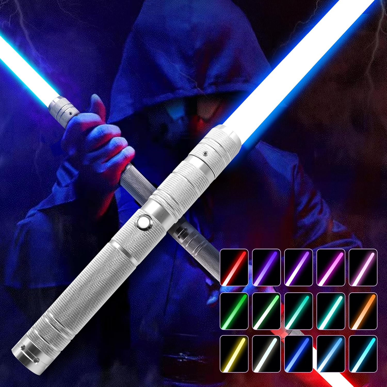 2-Pack Light-Up Swords with Metal Hilt for Halloween Fun