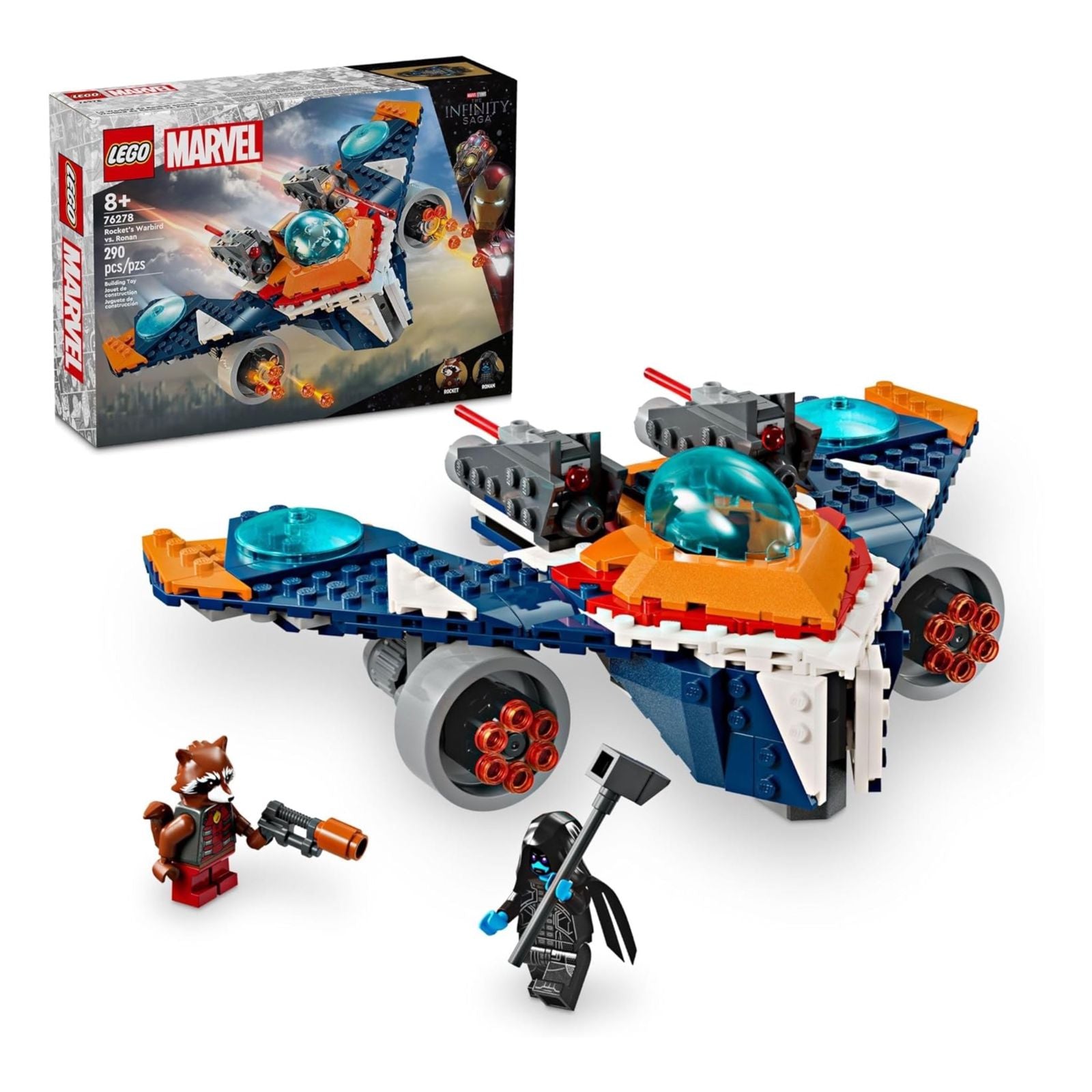 LEGO Marvel Rocket’s Warbird vs. Ronan, Buildable Super Hero Spaceship Toy for Kids, Guardians of The Galaxy Gift for Marvel Fans, Building Toy for Kids, Boys and Girls Aged 8 and Up, 76278