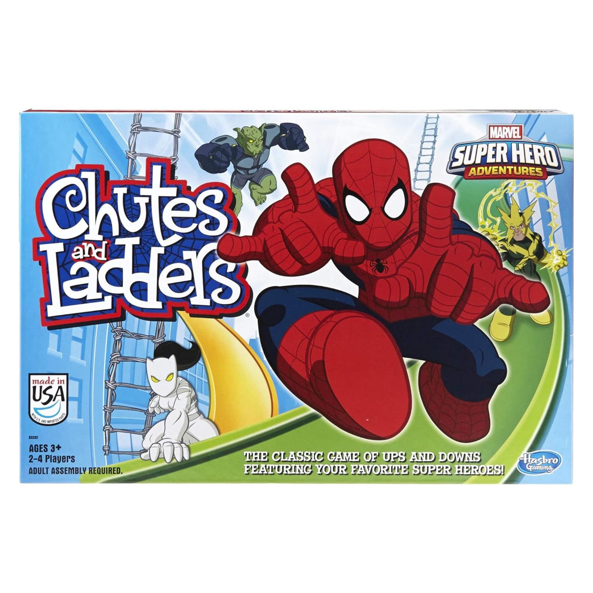 Hasbro Gaming Chutes and Ladders: Marvel Spider-Man Edition Board Game for Kids 2-4 Players, Preschool Games, Ages 3 and Up