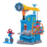 Marvel Stunt Squad Crane Smash Playset, Spider-Man vs. Green Goblin, 1.5-Inch Super Hero Action Figures, Marvel Toys for Kids Ages 4 and Up