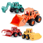 Construction Toys for 3 Years Old Boys Girls Kids, Friction Powered Construction Truck Toys Vehicles Sand Toys Trucks Excavator, Bulldozer, Road Roller (Colorful 4 Pack)