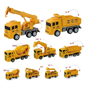 Construction Vehicle Toy Truck w/Play Mat Road Signs, Dump Trucks, Excavator, Cement Mixer Trucks, Crane, Engineering Vehicles Toys Set