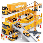 Kids Construction Toys, Construction Truck Toys Set w/Crane, Excavator, Forklift,Bulldozer,Dump Trucks,Cement Truck,Road Roller, Alloy Construction Vehicle Toys for 3 4 5 6 7 Years Old Boys Gifts