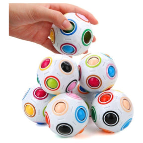 6Pack Magic Rainbow Puzzle Ball Fidget Toys, Matching Puzzle Balls Toy Stress Reliever 3D Speed Fisget Ball Brain Teasers Games for Kids Adults Christmas Stocking Stuffers Party Favor Birthday Gifts