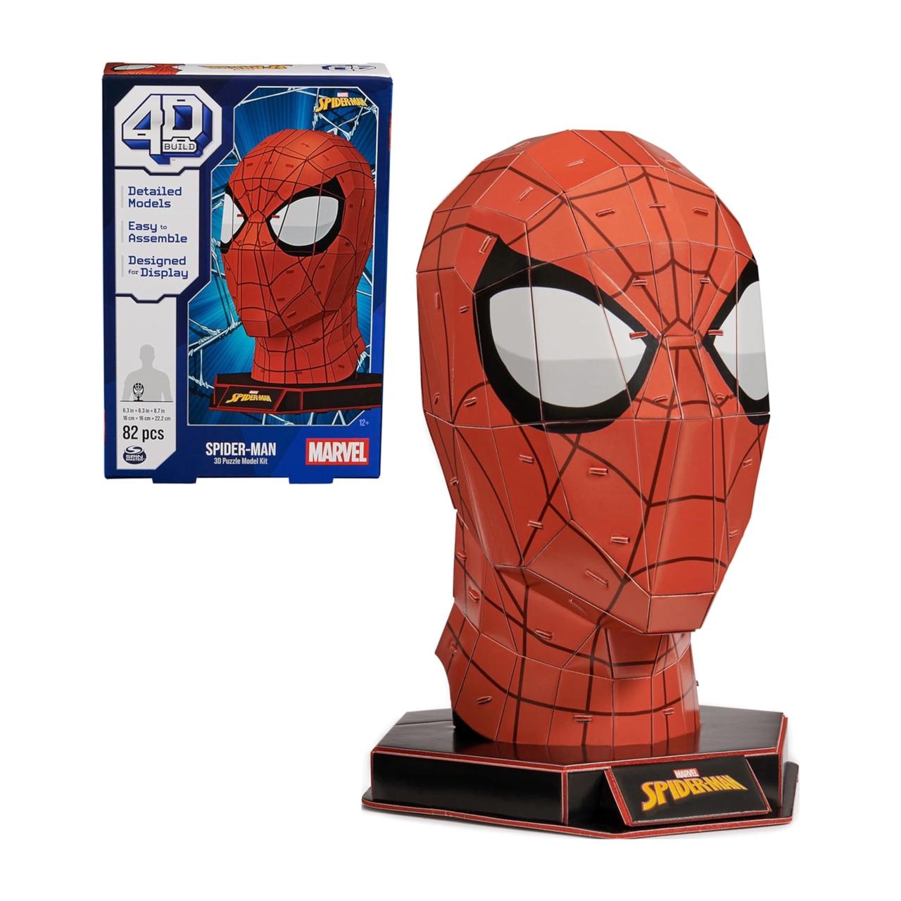 Marvel Spider-Man 3D Puzzle Model Kit with Stand 82 Pcs | Spider-Man Desk Decor | Building Toys | 3D Puzzles for Adults & Teens 12+