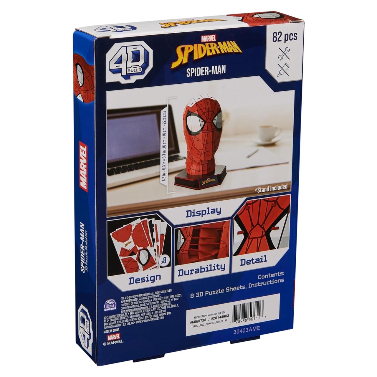 Marvel Spider-Man 3D Puzzle Model Kit with Stand 82 Pcs | Spider-Man Desk Decor | Building Toys | 3D Puzzles for Adults & Teens 12+