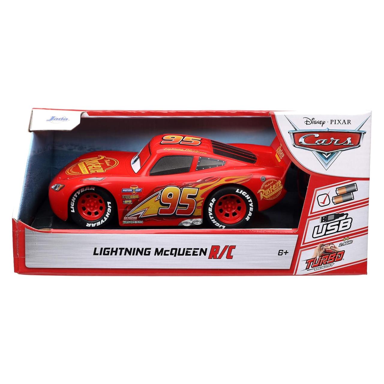 Jada Toys Pixar Cars 1:24 Lightning McQueen RC Remote Control Car 2.4 GHz