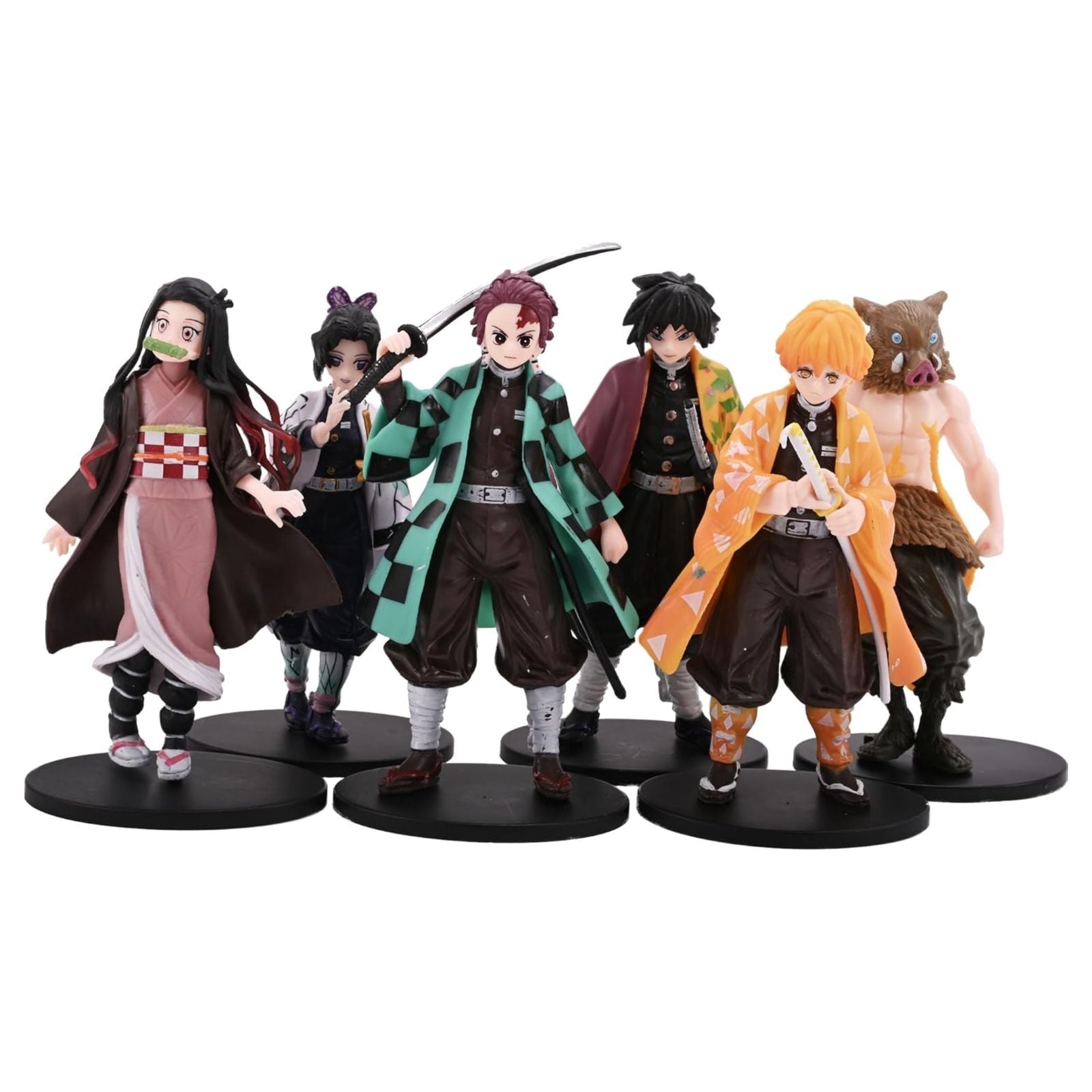 6 Pcs Demon Slayer Anime Action Figure for Adult Decoration