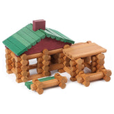 90 Pieces Classic Wood Cabin Logs Set