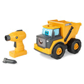 Dump Truck Toy - Buildable Dump Truck Take Apart Toys with Toy Drill - AA Batteries Included