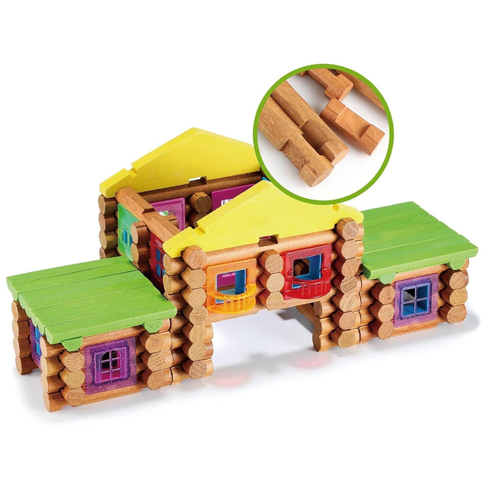 Logs Set Ages 3+, Classic Building Log Gift Set for Boys/Girls