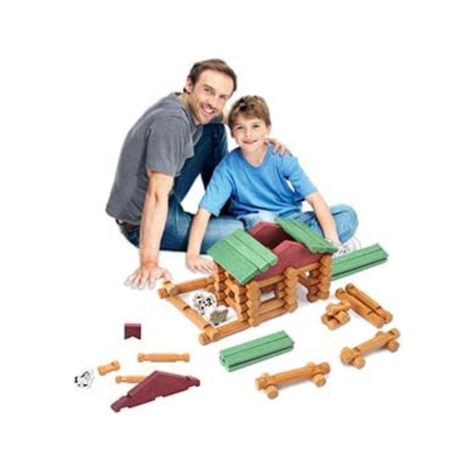 170 Pieces Wood Logs Set Ages 3+, Classic Building Log Toys