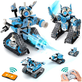 5 in 1 STEM Robot Toy Building Ki, Erector Set for Boys 8-14 Years Old, 398Pcs App & Remote Control Blocks