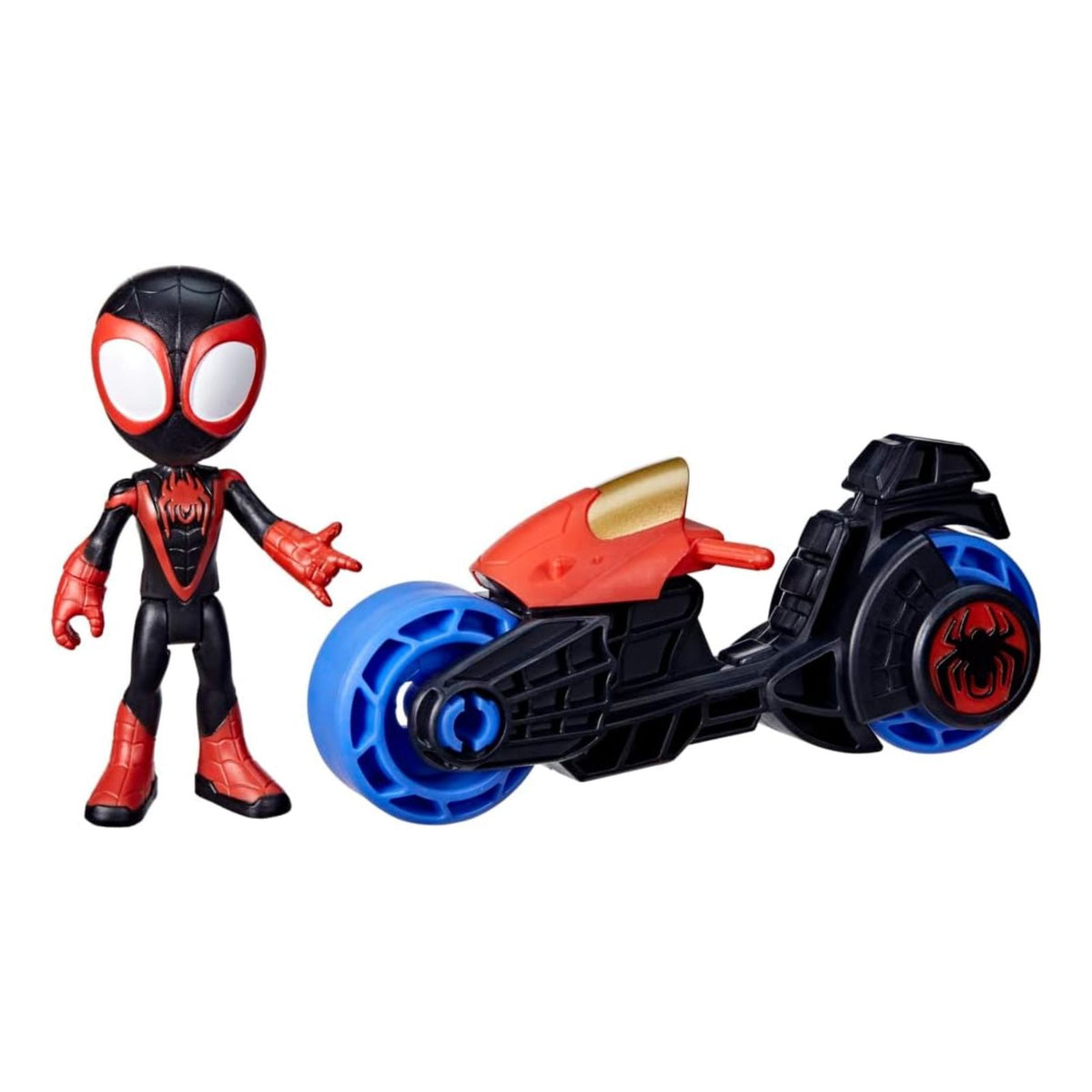 Spidey and His Amazing Friends Miles Morales Action Figure with Toy Motorcycle