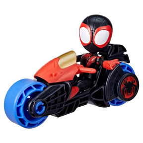 Spidey and His Amazing Friends Miles Morales Action Figure with Toy Motorcycle