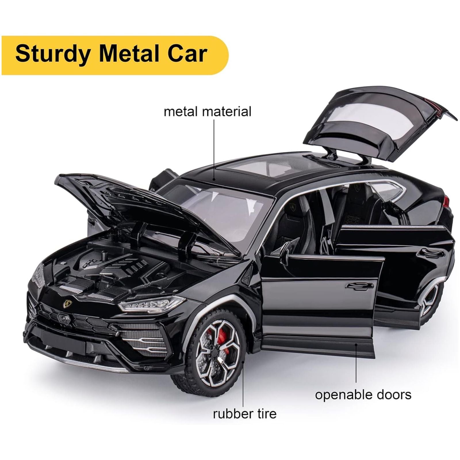 Lambo Urus Car Toys For 3 4 5 6 7 8 Year Old Boy (Black)