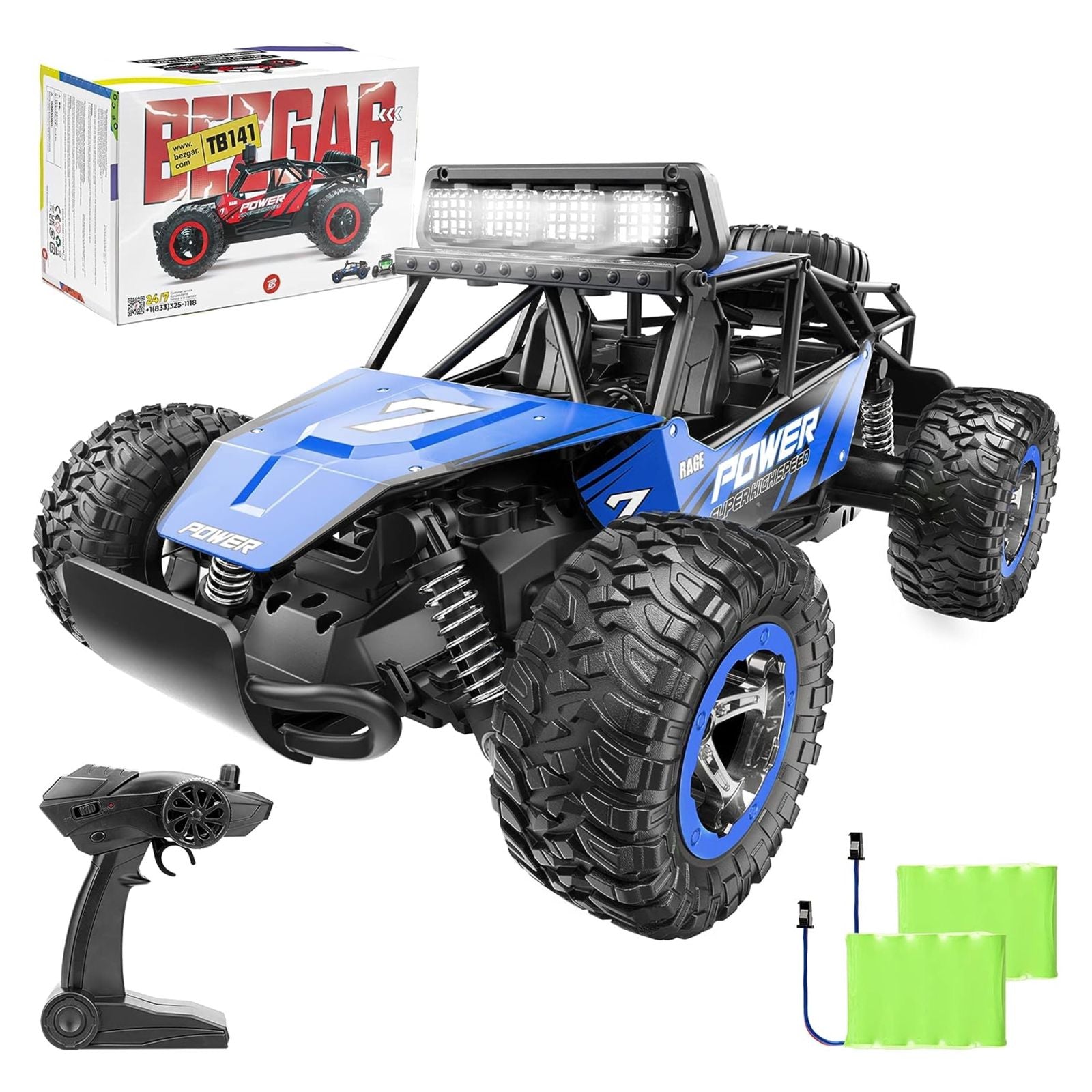 TB141 1:14 Scale Remote Control Car, 2WD High Speed (Blue)