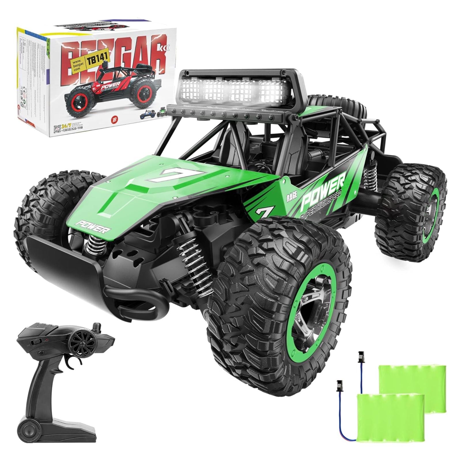 TB141 1:14 Scale Remote Control Car, 2WD High Speed (Green)